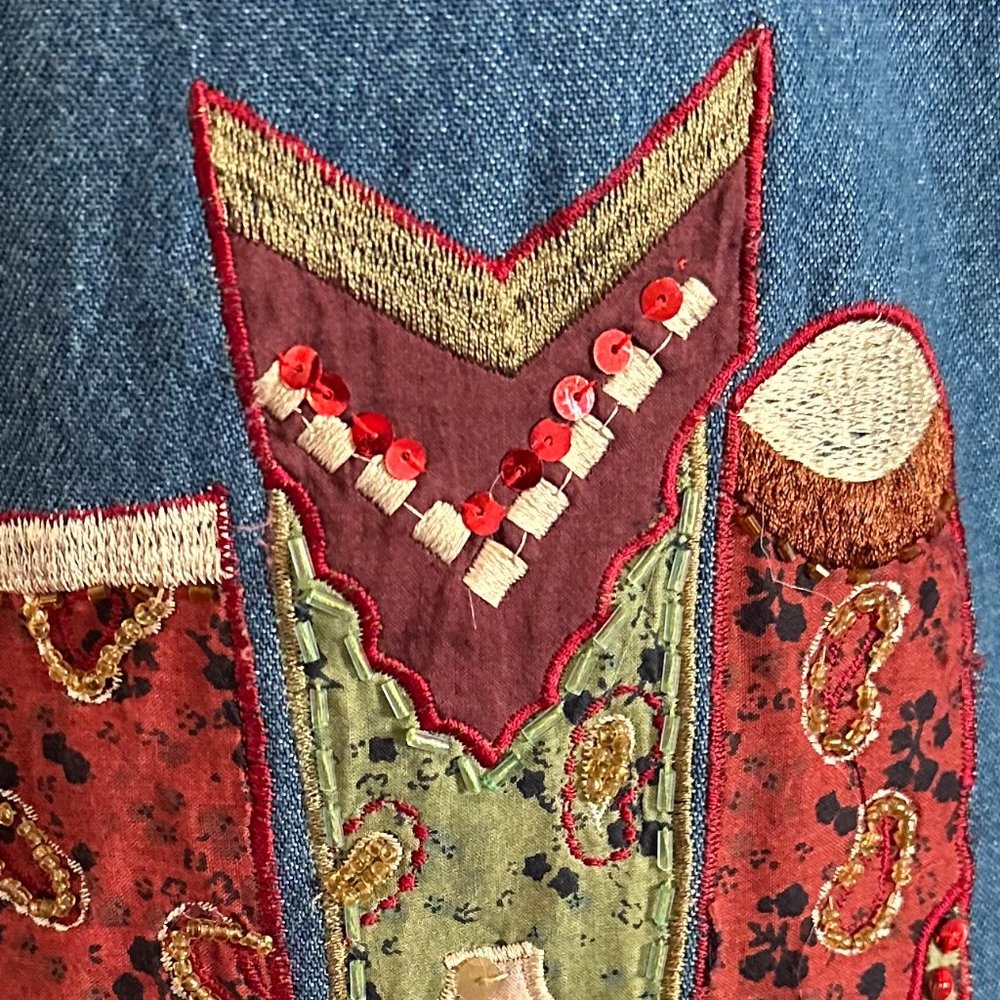 Vintage TANTRUMS Cowgirl Up Denim Jacket - M - Picture 12 of 13